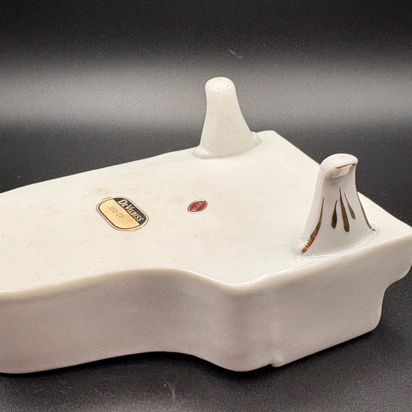 Vintage DeVilbiss Ceramic Floral Piano W/Gold Accents Candle Holder Trinket Box - Picture 13 of 16